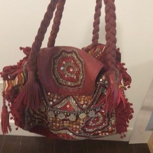 Travel velvet boho bag